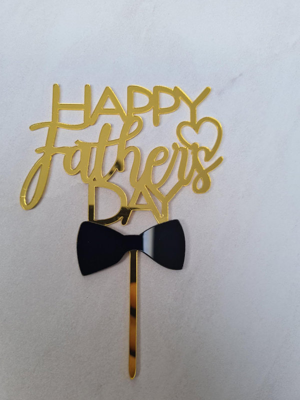 Happy Fathers Day taarttopper met bowtie