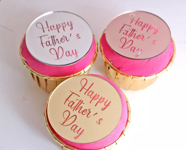 Acryl cupcake topper rond Happy Fathersday