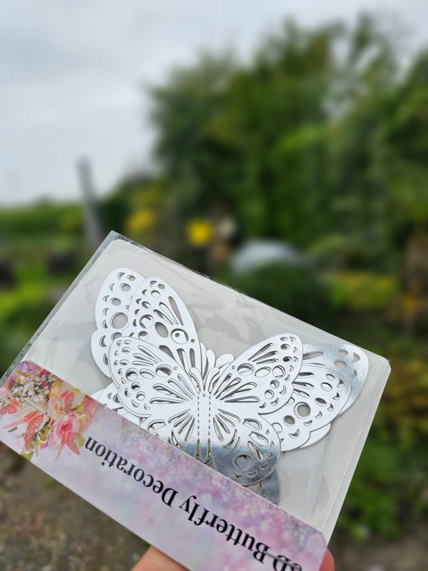 12 stuks zilveren vlinders